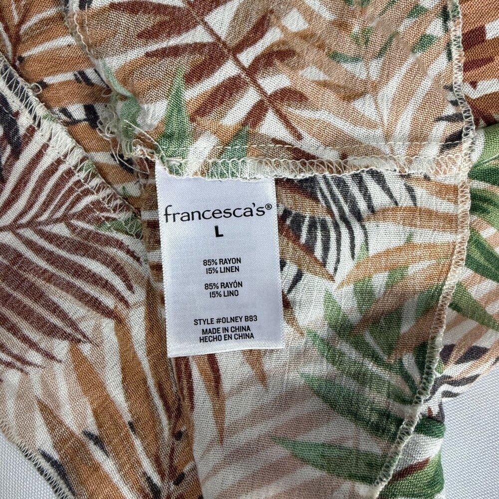 NWT Blue Rain Womens Tropical Leaf Print Shorts Large Ruffled Hem Beach Resort - Picture 11 of 12